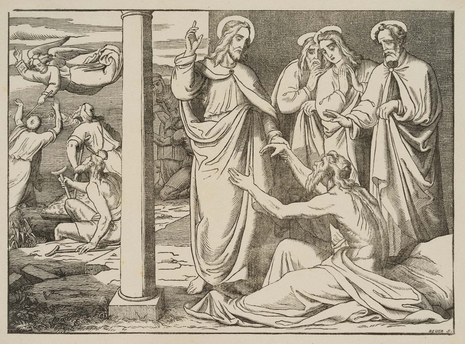 NEUER (*1808) nach GIESSMANN (*1810), Jesus heilt einen Gelähmten, Romantik
