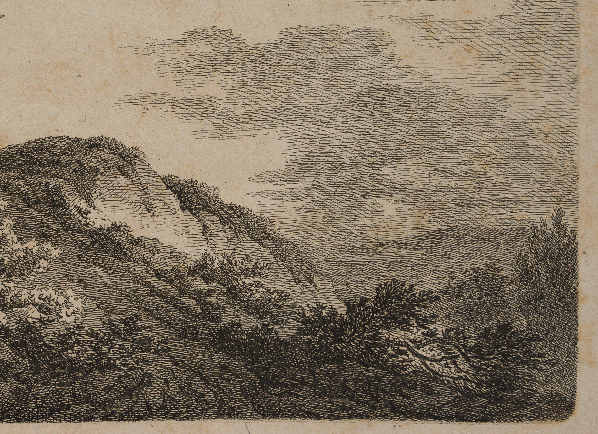 F. GABET (1765-1847), Landschaft mit Baumstumpf, um 1800, Radierung Romantik – Bild 3