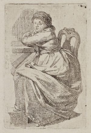 Sitzende junge Frau