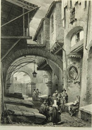 Musikanten in römischer Straßenszene