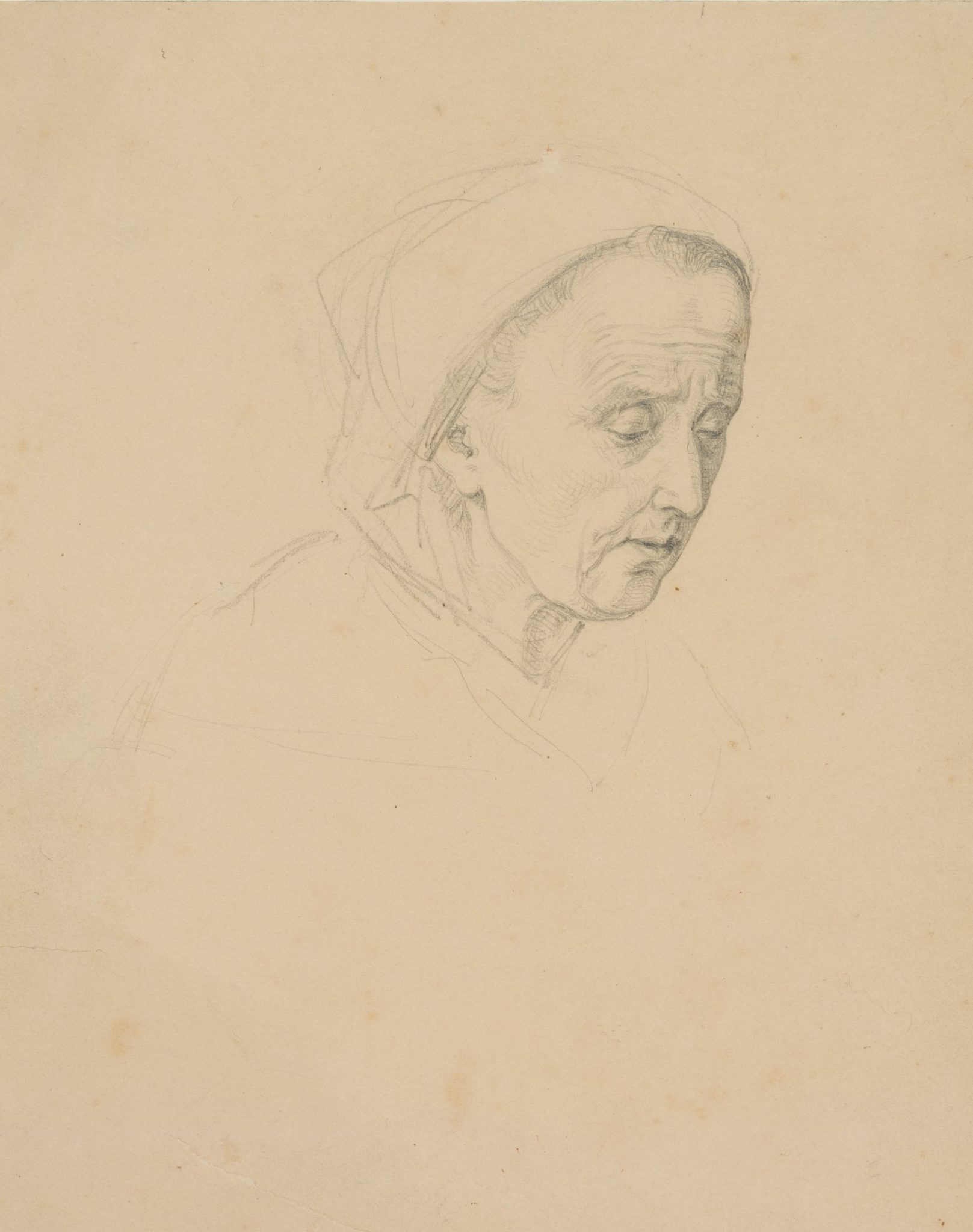 Alte Frau mit Kopftuch