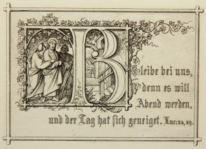 Psalm mit Initiale, Lukas 24, 29