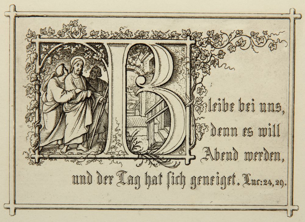 Psalm mit Initiale, Lukas 24, 29