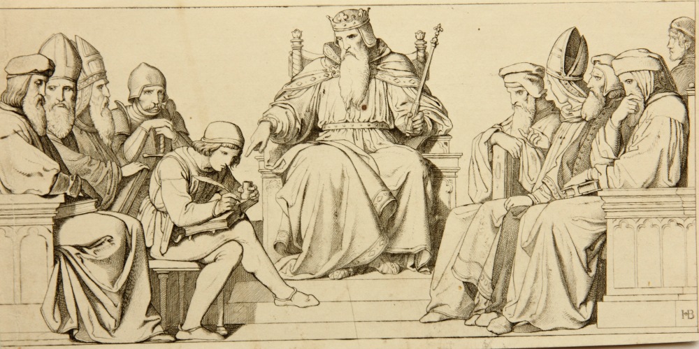 Kaiser Barbarossa mit Hofstaat