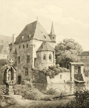 Marienschrein und Kapelle am Fluß