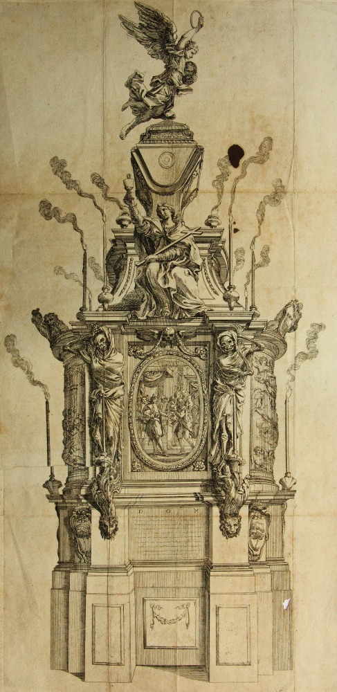 Monumentales Grabepitaph mit Engel