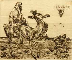 Frau und Hirsch