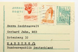 Brief an Politiker Gerhard Jahn