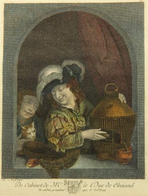 Jüngling mit Vogelkäfig