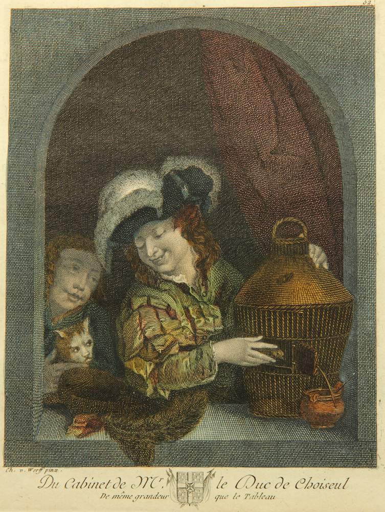 Jüngling mit Vogelkäfig