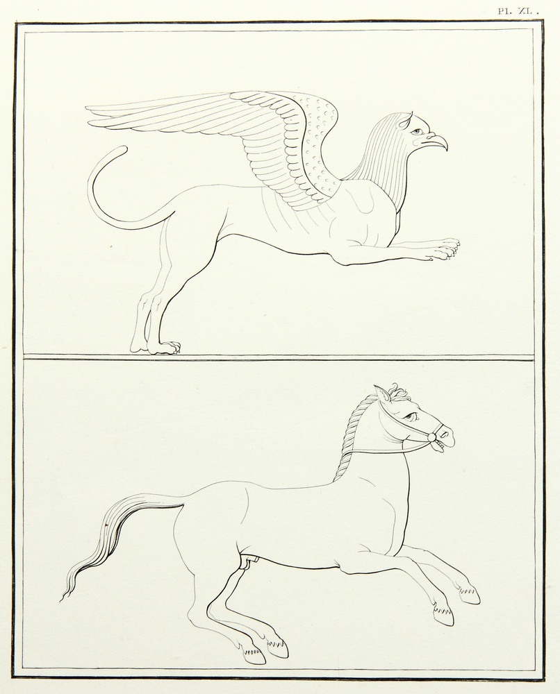 Umzeichnung antiker Reliefs, Greif