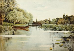 Teich mit kleinem Boot