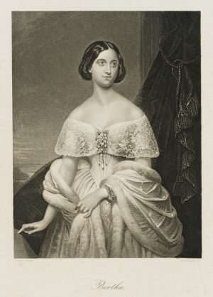 Dame in schulterfreiem Abendkleid