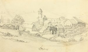 Kleine Stadt in ländlicher Umgebung