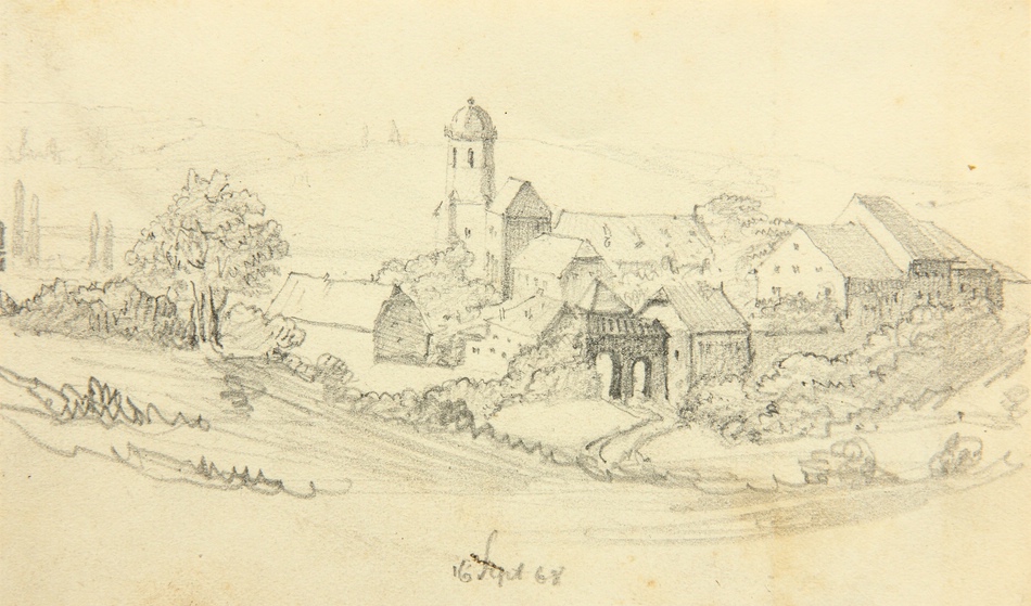 Kleine Stadt in ländlicher Umgebung