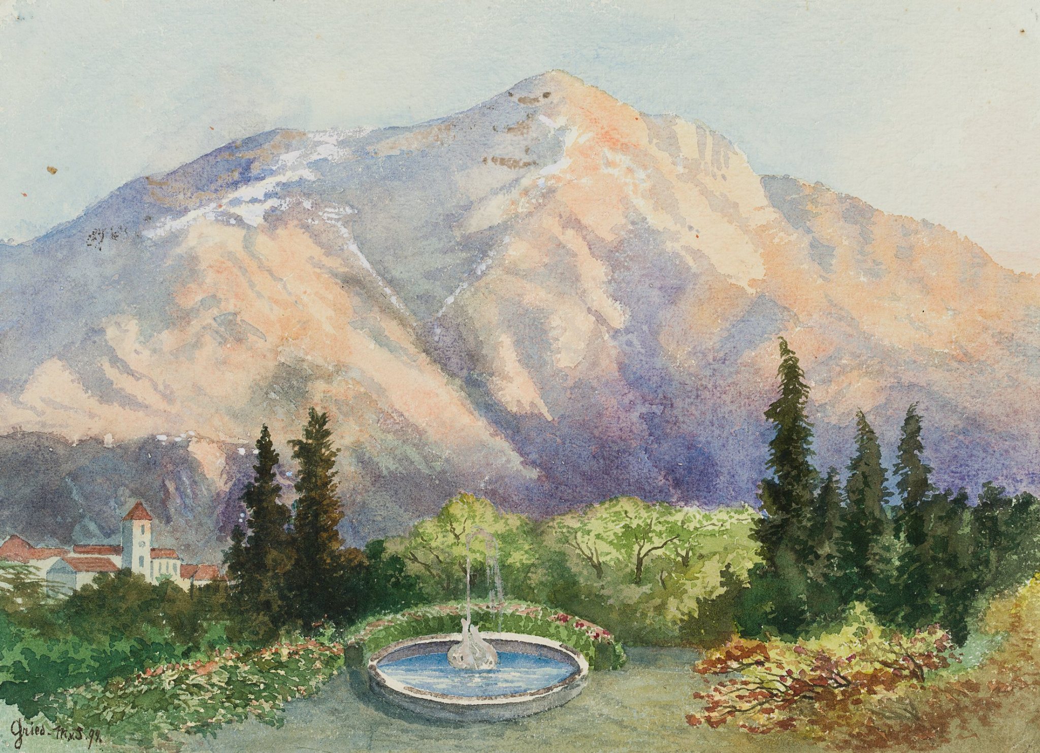Gries bei Bozen mit Berg