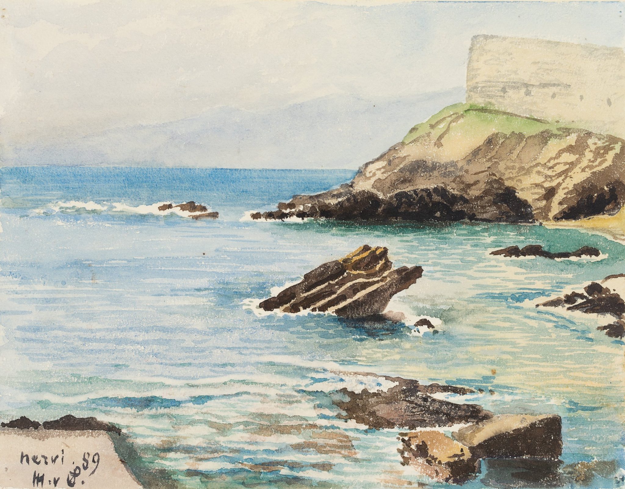 Felsige Mittelmeerküste bei Nervi