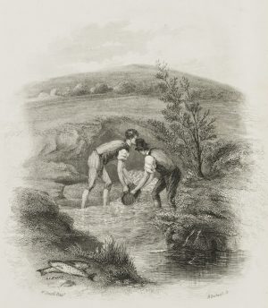 Flusslandschaft mit Wasserschöpfern