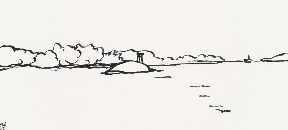 Schäreninsel mit Aussichtsturm