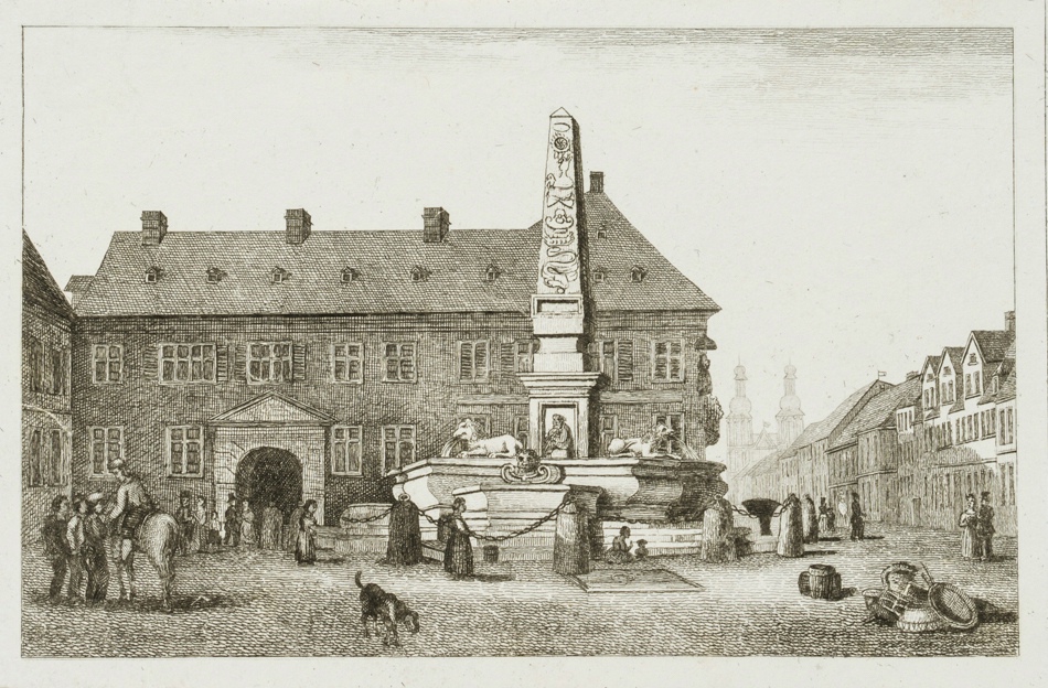 Blick vom Neubrunnenplatz in Mainz