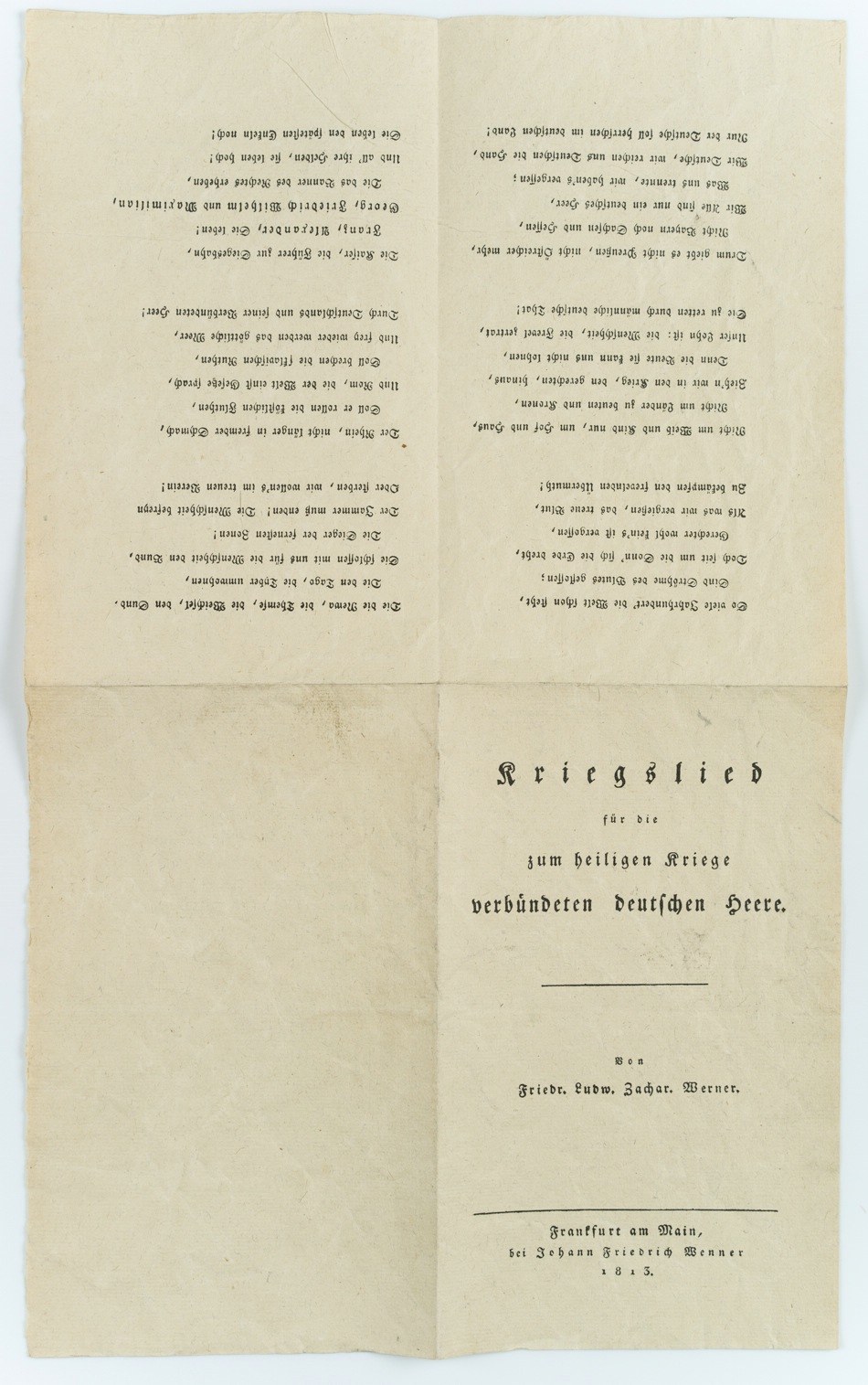 Kriegslied,Typographie