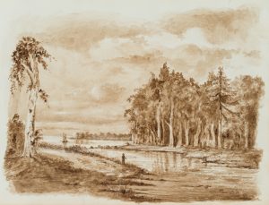 Angler in holländischer Landschaft