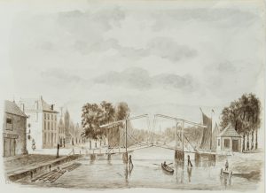 Zugbrücke an holländischem Kanal