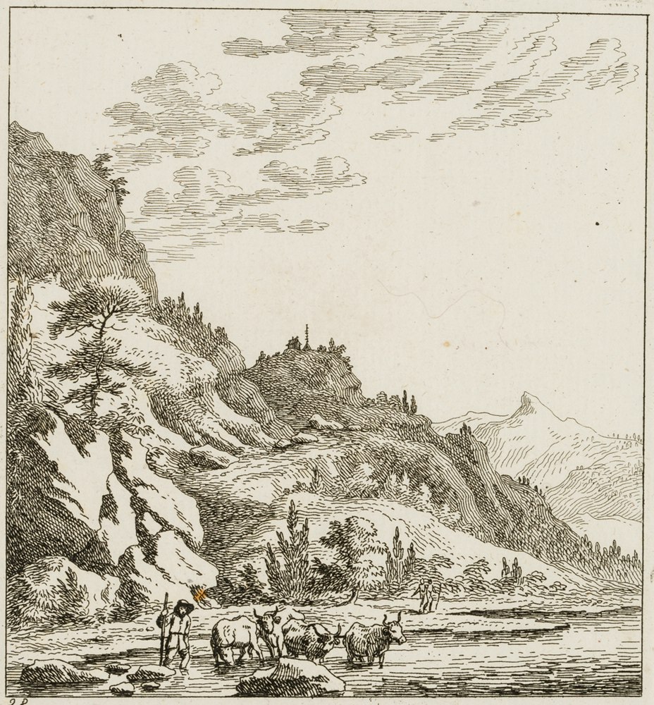 Viehirte in einer Landschaft
