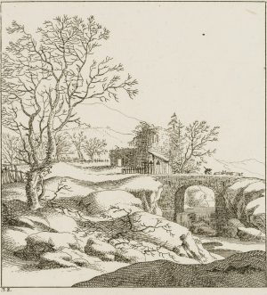 Winterlandschaft mit Brücke