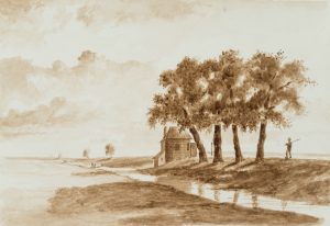 Küstenlandschaft mit Angler