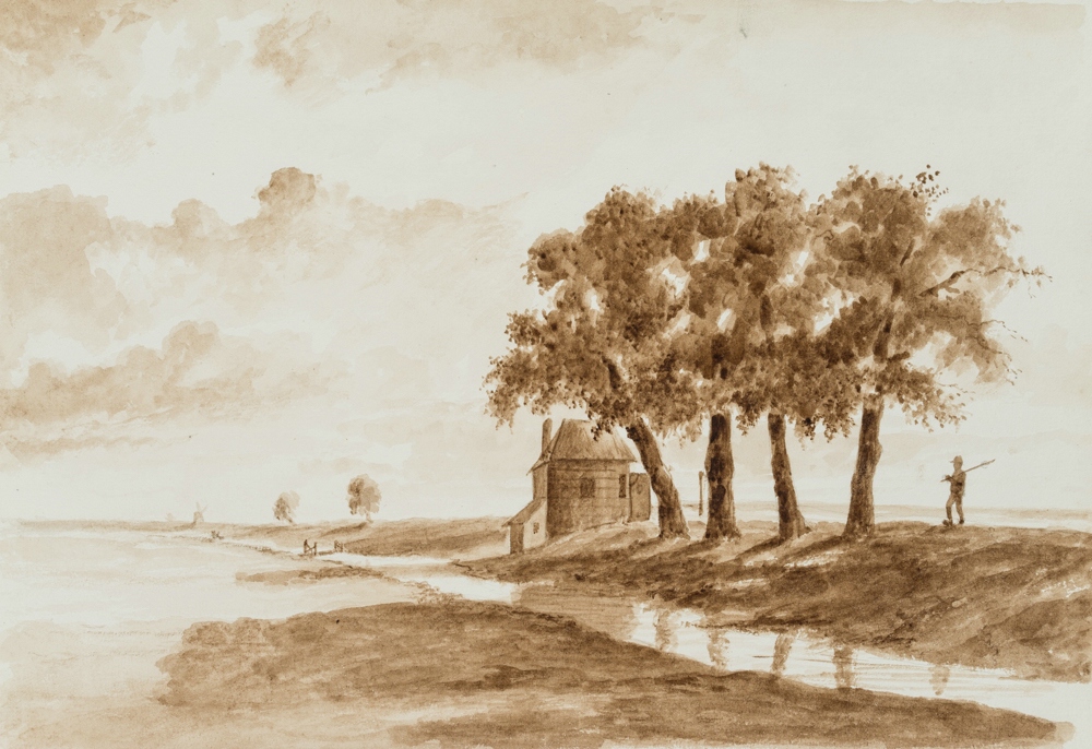Küstenlandschaft mit Angler