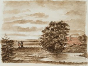 Bauernpaar am Weiher