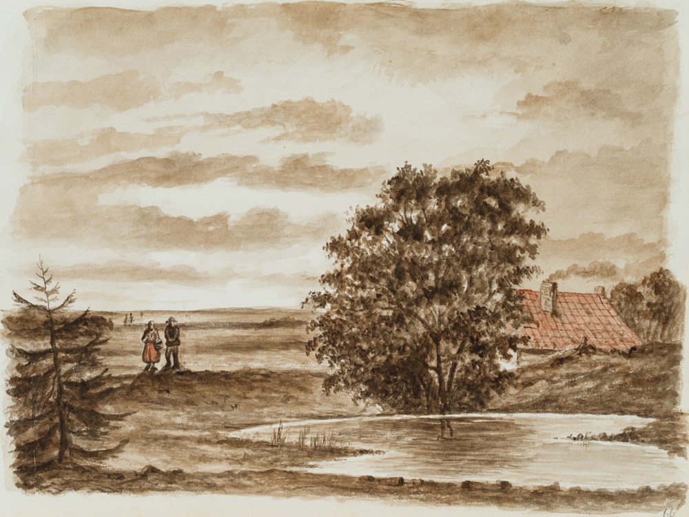 Bauernpaar am Weiher