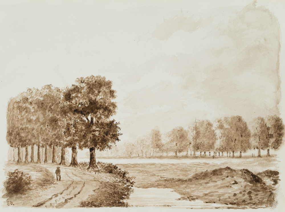 Spaziergänger bei Allee