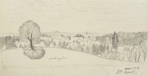 Landschaftsstudie mit Hügeln