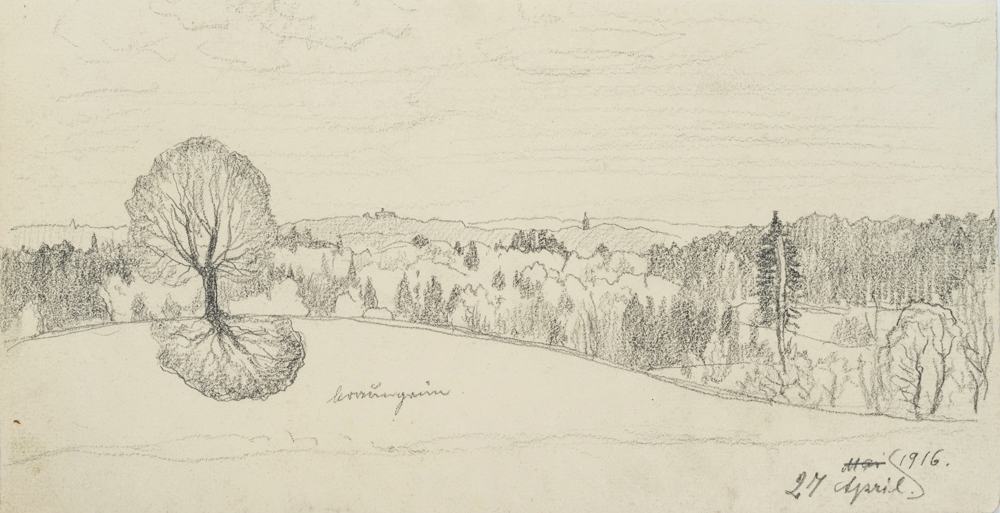 Landschaftsstudie mit Hügeln