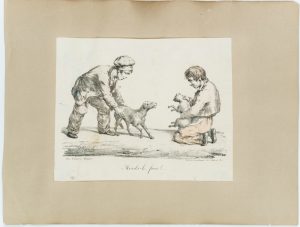 Kinderstreich mit Katze und Hund