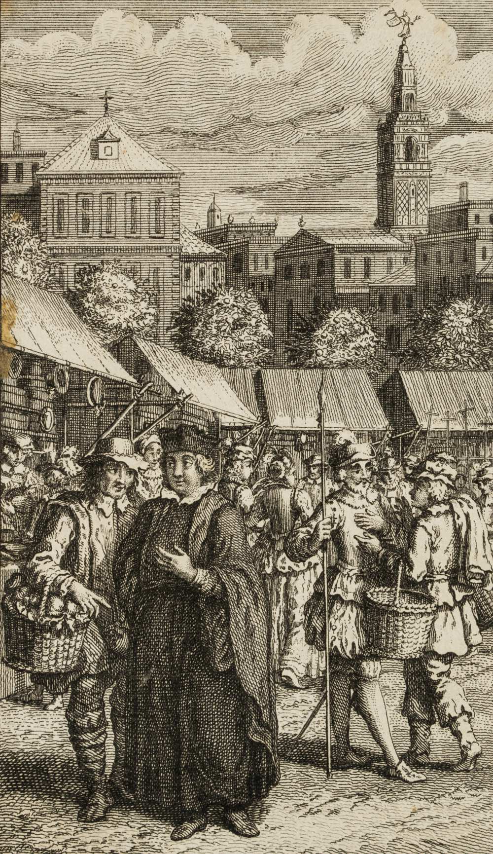 Marktszene mit Klerus