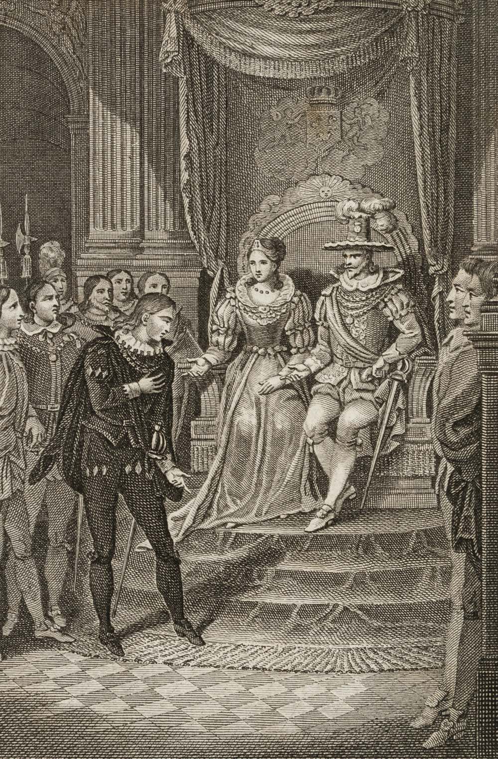 Hamlet vor König Claudius