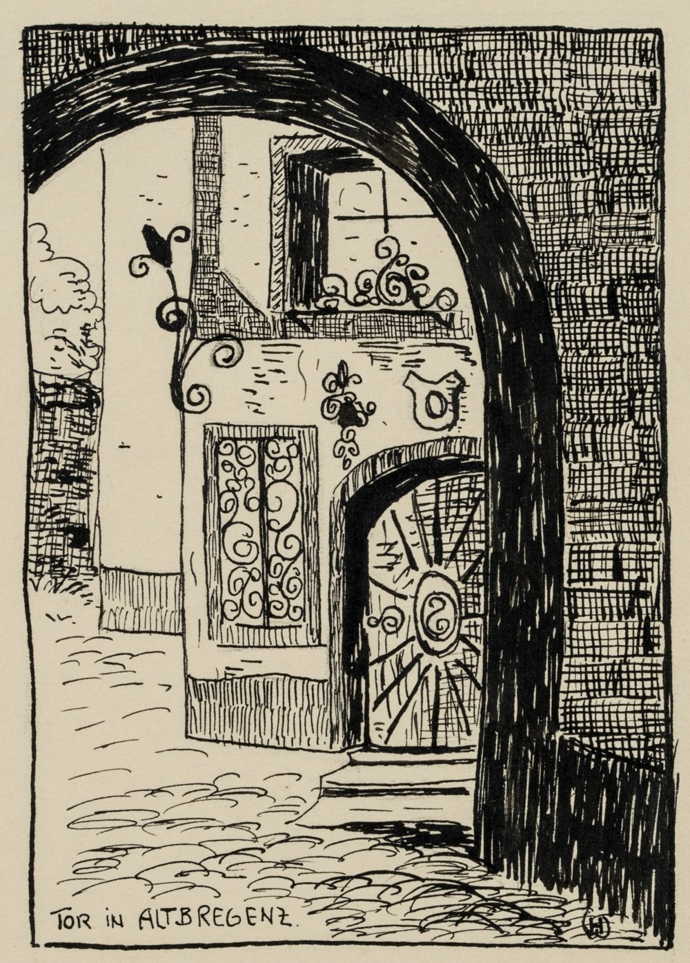 Gasse und Tor in Altbregenz im Vorarlberg