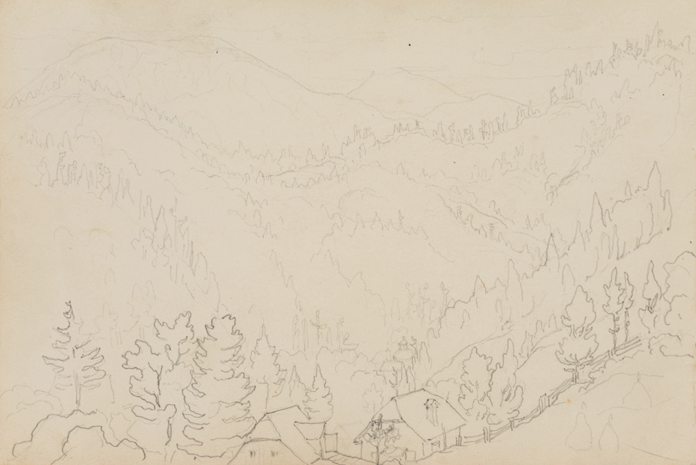 Skizze einer Waldlandschaft