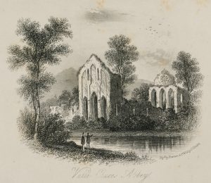Ruine der Valle Crucis Abbey in Wales