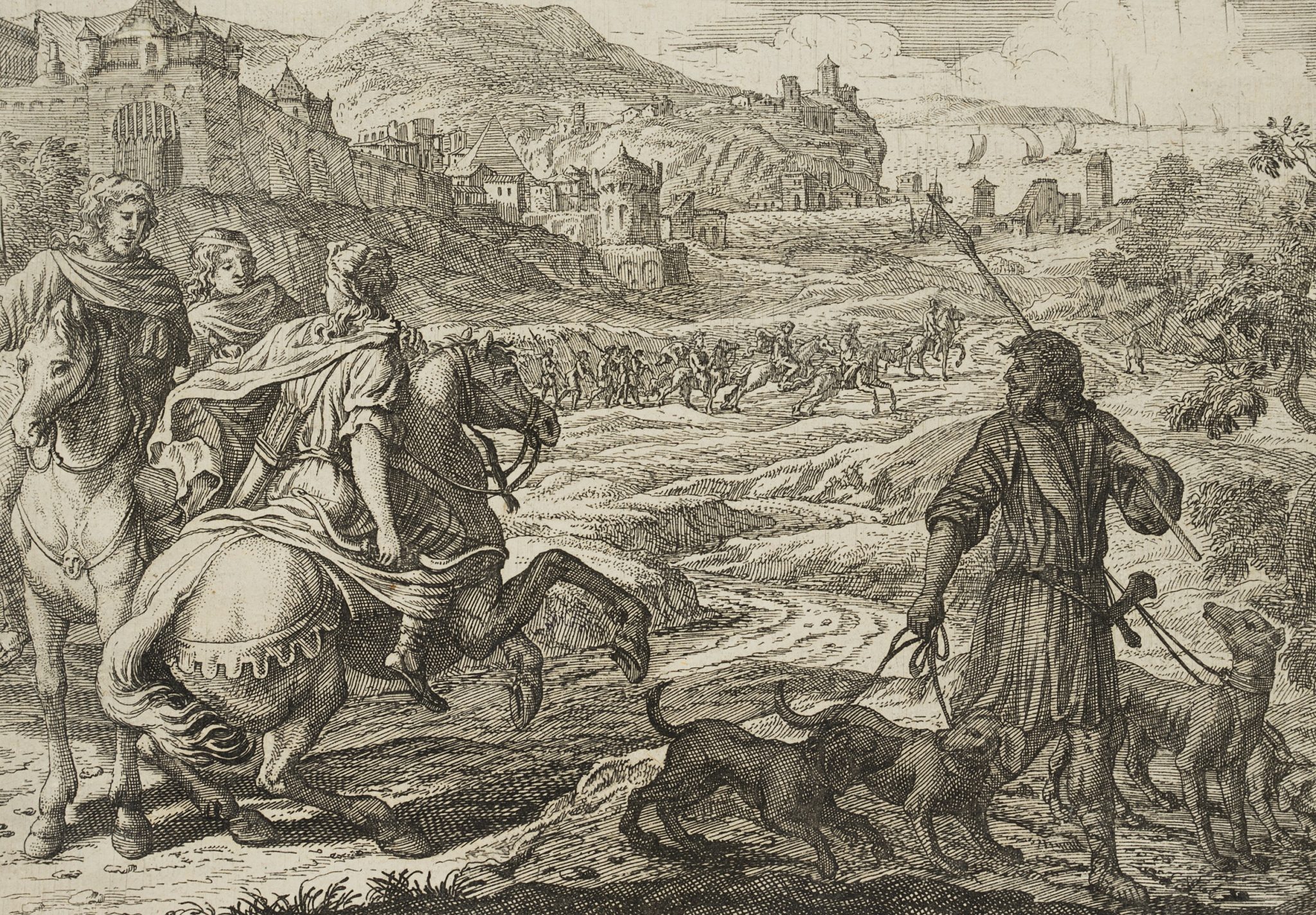 Alexander der Große reitet zur Jagd