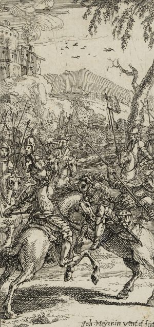 Historische Reiterschlacht mit Lanzenkampf