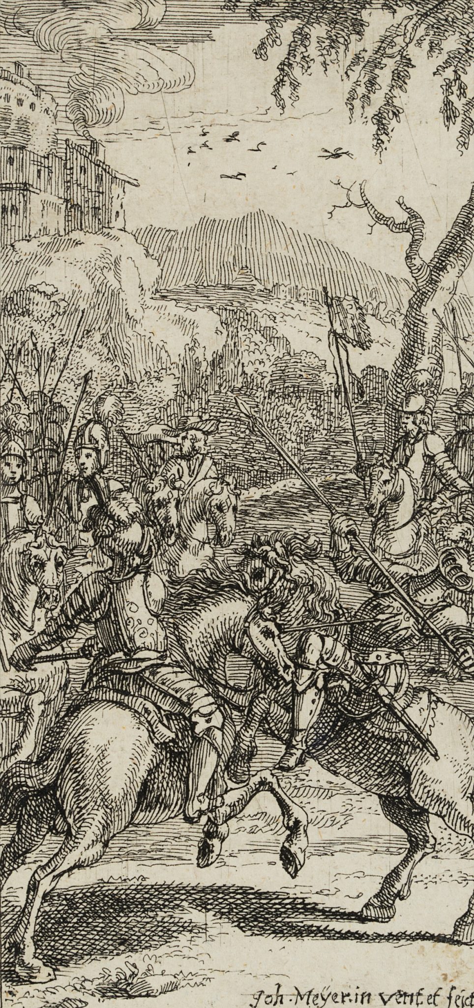 Historische Reiterschlacht mit Lanzenkampf