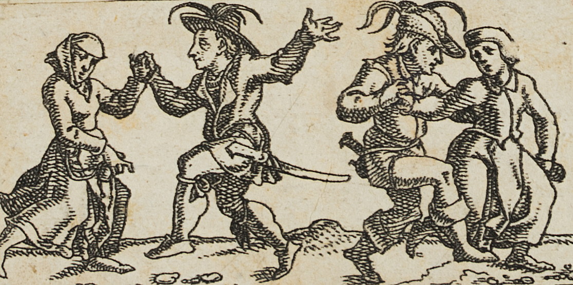 Miniatur, tanzende Trachtenträger