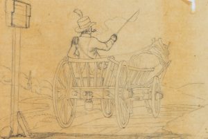 Kutschfahrer im Leiterwagen