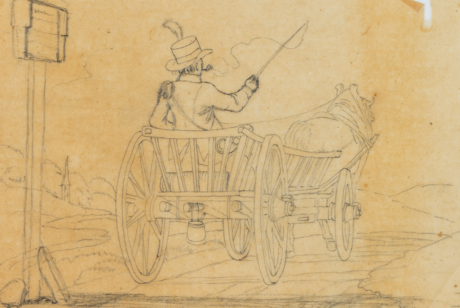 Kutschfahrer im Leiterwagen
