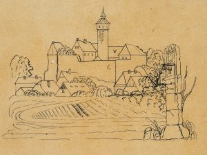 Märchenhafte Burg mit Bergfried