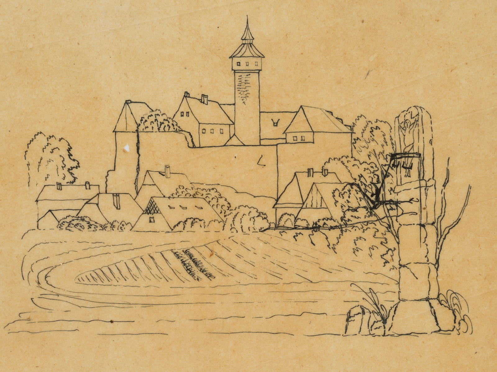 Märchenhafte Burg mit Bergfried